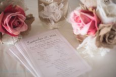 wedding program with flowers
